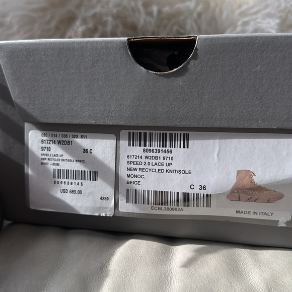 ❌SOLD❌Authentic Beige Balenciaga 2.0 Speed Sneakers - Size 36 NEW - Picture 5 of 8